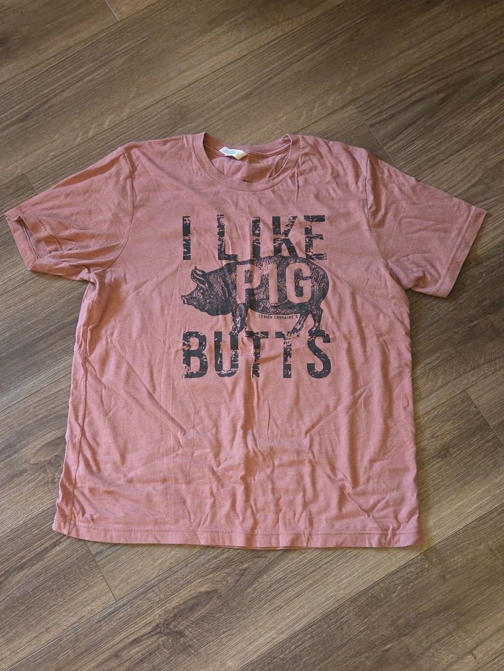 Bella Canvas Dusty Rose Graphic Tee "I Like Pig Butts"
